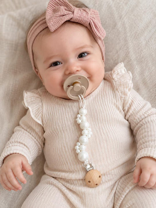 Bubbly Pearls Handmade Pacifier Clip