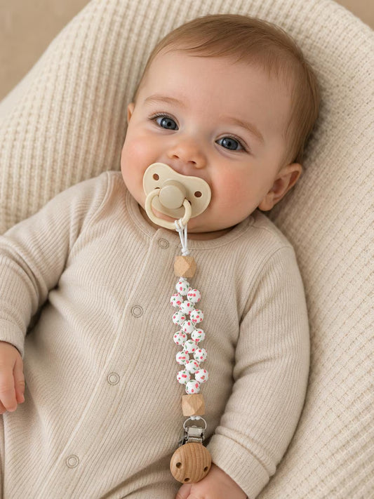 Cherry Handmade Pacifier Clip