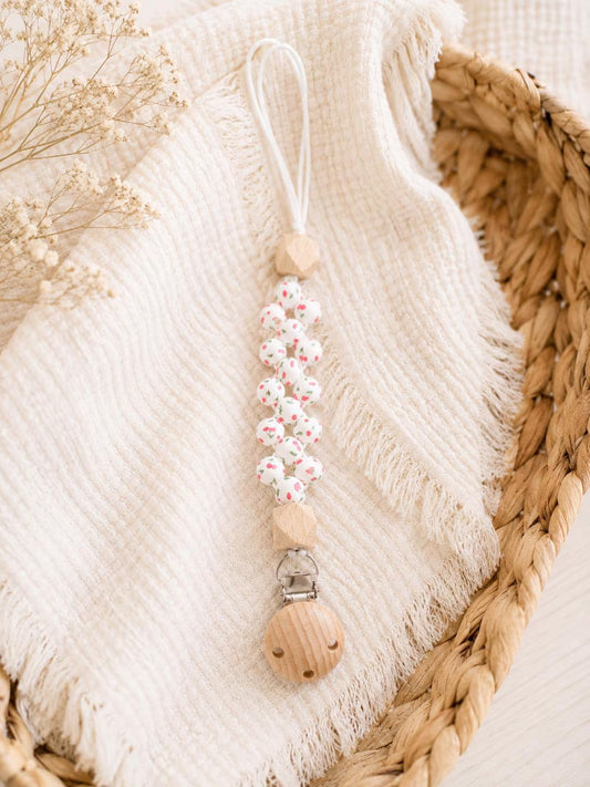 Cherry Handmade Pacifier Clip